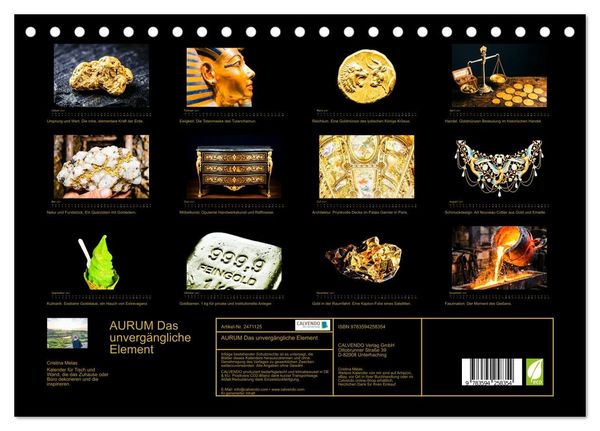 Produktbild: AURUM Das unverg&auml;ngliche Element (Tischkalender 2027 DIN A5 quer), CALVENDO Monatskalender