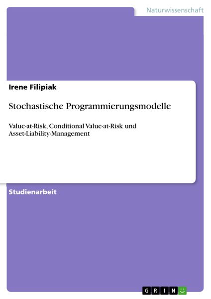 Produktbild: Stochastische Programmierungsmodelle