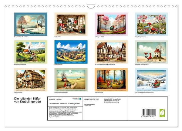 Produktbild: Die rollenden K&auml;fer von Krabblingerode (Wandkalender 2026 DIN A3 quer), CALVENDO Monatskalender
