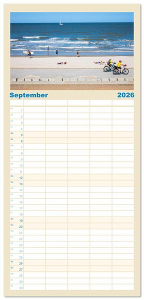 Produktbild: Familienplaner 2026 - Norderney Sehnsuchtskalender mit 5 Spalten (Wandkalender, 21 x 45 cm) CALVENDO