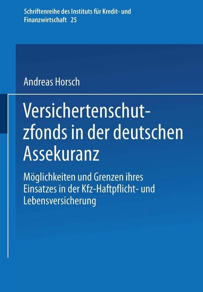 Produktbild: Versichertenschutzfonds in der deutschen Assekuranz