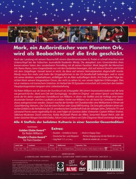 Produktbild: Mork vom Ork - Gesamtedition: Alle 4 Staffeln (Folgen 1-95) (Fernsehjuwelen) [14 DVDs]