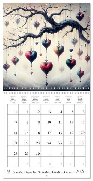 Produktbild: Branches du c&oelig;ur (Calendrier mural carr&eacute; 2026 30x30 cm) Calendrier double avec une page pour vos prises de notes