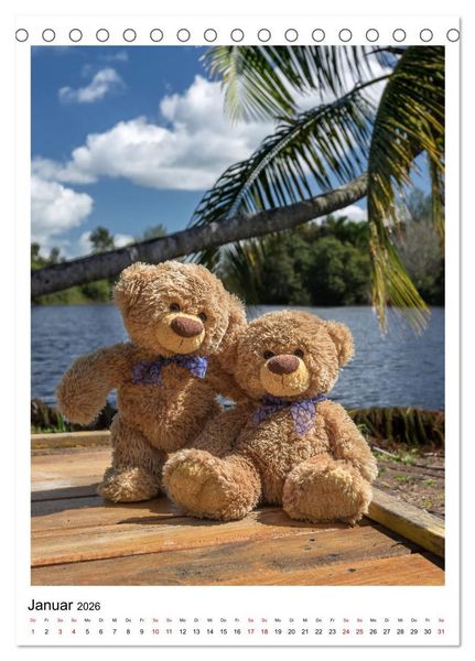 Produktbild: Travelling Teddy Kuba Edition 2026 (Tischkalender 2026 DIN A5 hoch), CALVENDO Monatskalender