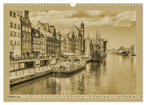 Produktbild: Danzig &ndash; Ein Kalender im Zeitungsstil (Wandkalender 2026 DIN A3 quer), CALVENDO Monatskalender