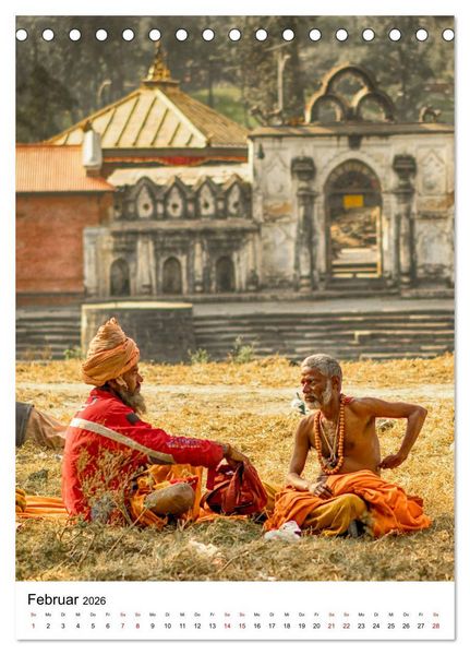 Produktbild: Sadhus - Die heiligen M&auml;nner von Nepal (Tischkalender 2026 DIN A5 hoch), CALVENDO Monatskalender