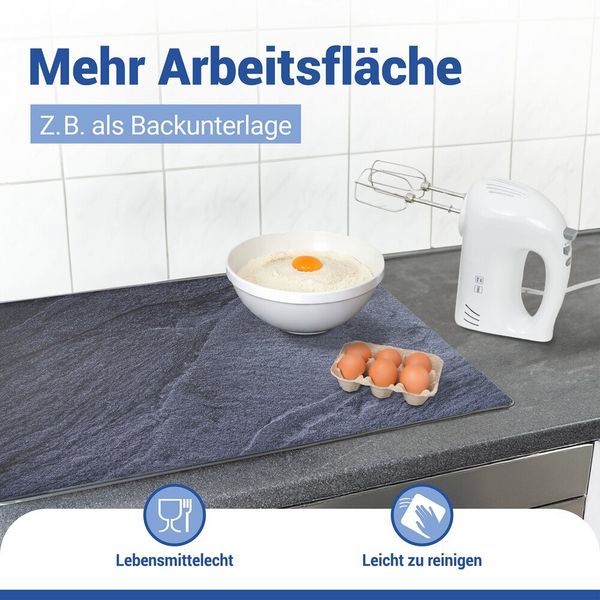 Produktbild: Schutzabdeckmatte Mod. Schiefer 60 x 52 cm, hitzebest&auml;ndige Schutzmatte f&uuml;r Kochfelder