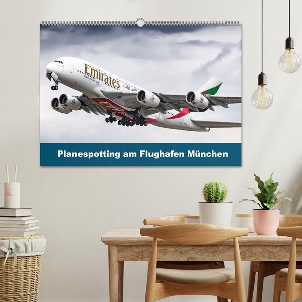 Produktbild: Planespotting am Flughafen M&uuml;nchen (Wandkalender 2026 DIN A2 quer), CALVENDO Monatskalender
