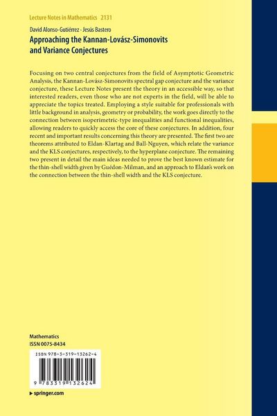 Produktbild: Approaching the Kannan-Lovász-Simonovits and Variance Conjectures