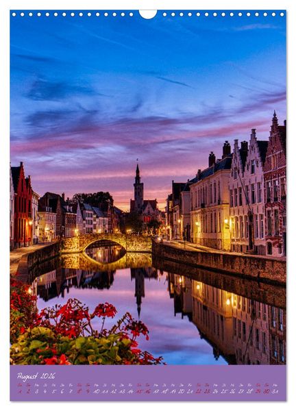 Produktbild: D&auml;mmerung in Gent und Br&uuml;gge (Wandkalender 2026 DIN A3 hoch), CALVENDO Monatskalender