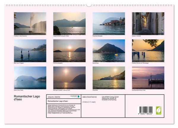 Produktbild: Romantischer Lago d'Iseo (hochwertiger Premium Wandkalender 2026 DIN A2 quer), Kunstdruck in Hochglanz