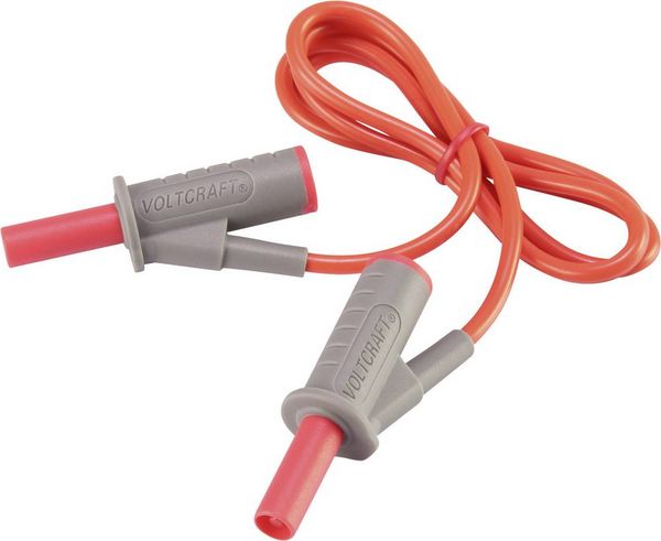 VOLTCRAFT MSB-501 Sicherheits-Messleitung Lamellenstecker 4 mm Lamellenstecker 4 mm 0.75 m Rot 1 St.