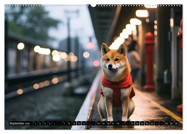Produktbild: Shiba Inu - Stolz und Anmut (hochwertiger Premium Wandkalender 2026 DIN A2 quer), Kunstdruck in Hochglanz