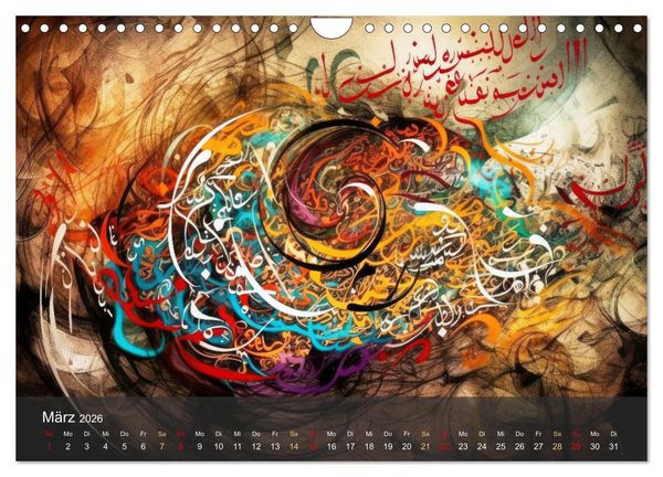Produktbild: Arabische Kalligraphie in Kunstform (Wandkalender 2026 DIN A4 quer), CALVENDO Monatskalender