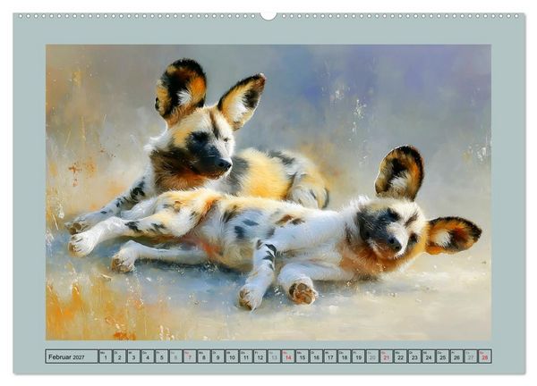 Produktbild: Wildhunde. Afrikas erfolgreiche J&auml;ger (Wandkalender 2027 DIN A2 quer), CALVENDO Monatskalender