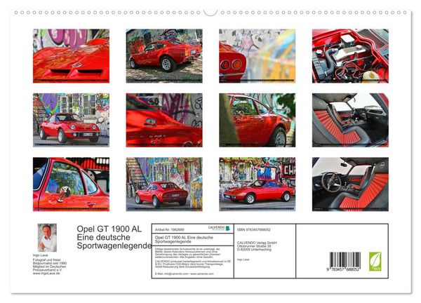 Produktbild: Opel GT 1900 AL Eine deutsche Sportwagenlegende (hochwertiger Premium Wandkalender 2026 DIN A2 quer), Kunstdruck in Hochglanz