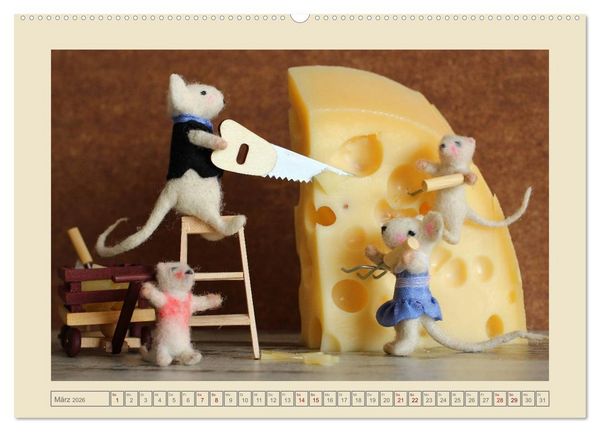 Produktbild: Bei Familie Maus zuhaus (hochwertiger Premium Wandkalender 2026 DIN A2 quer), Kunstdruck in Hochglanz