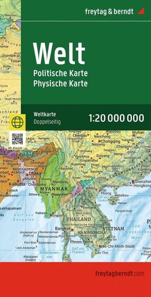 Produktbild: Freytag & berndt Stra&szlig;enkarte Weltkarte, politisch - physisch 1:20 Mio.