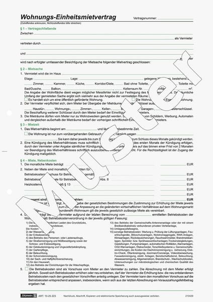 Produktbild: Brunnen Mietvertrag Einheitsmietvertrag