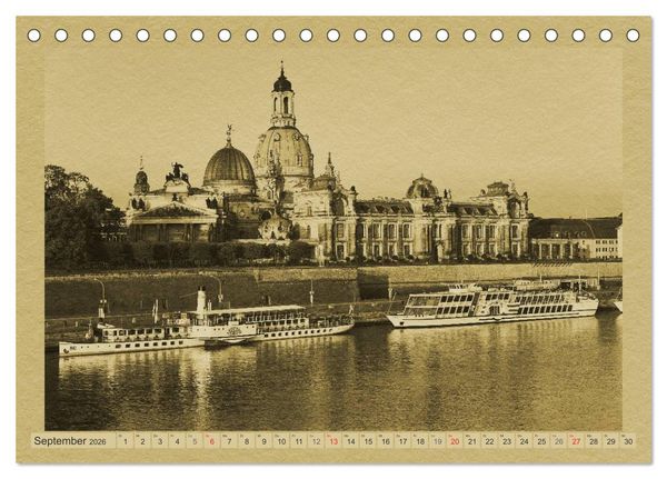 Produktbild: Dresden - Ein Kalender im Zeitungsstil (Tischkalender 2026 DIN A5 quer), CALVENDO Monatskalender