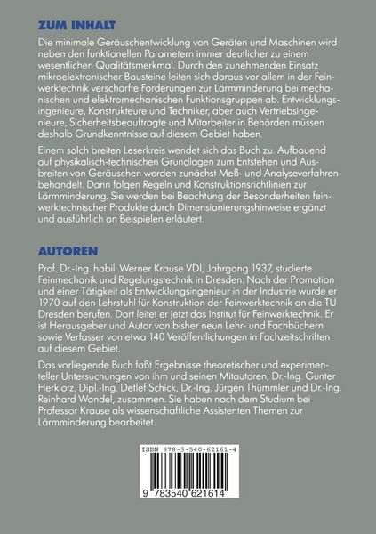 Produktbild: L&auml;rmminderung in der Feinwerktechnik