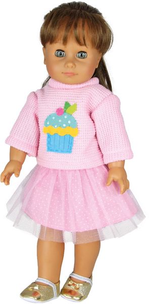 Produktbild: Heless - Puppen-Pullover und T&uuml;llrock Cupcake, Gr. 35 - 45 cm