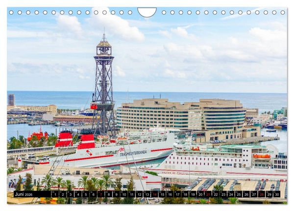 Produktbild: Barcelona - &Uuml;ber den D&auml;chern Kataloniens (Wandkalender 2026 DIN A4 quer), CALVENDO Monatskalender