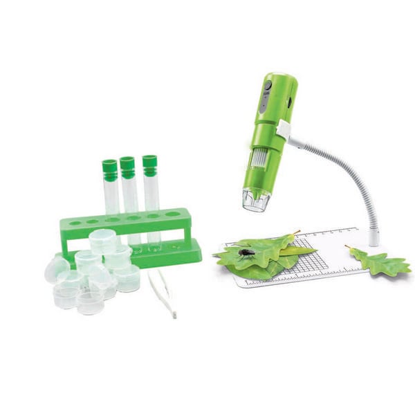 Produktbild: FRANZIS 67184 - GEOLINO Digitales Mikroskop, das gro&szlig;e Entdecker-Set mit Experimentierideen f&uuml;r drinnen und drau&szlig;en f&uuml;r Kinder ab 8 Jahren, inkl. 96-seitigem Begleitbuch