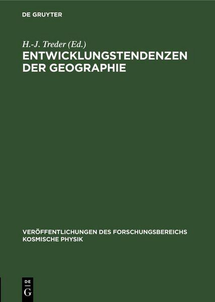 Produktbild: Entwicklungstendenzen der Geographie