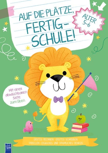 Produktbild: Auf die Pl&auml;tze, fertig - Schule! 5-6 Jahre (Cover L&ouml;we)