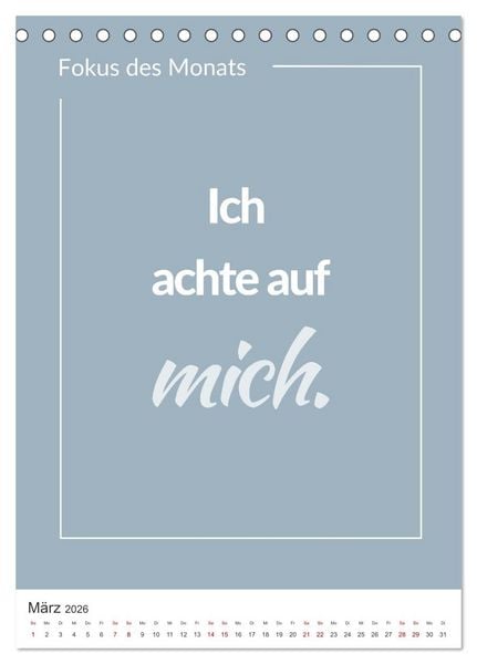 Produktbild: Achtsamkeitskalender: Mehr Achtsamkeit im Alltag mit dem Fokus des Monats (Tischkalender 2026 DIN A5 hoch), CALVENDO Monatskalender