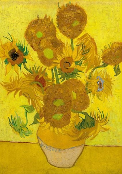 Produktbild: Notizbuch A5 blanko - 100 Seiten 90g/m&sup2; - Hardcover Motiv Sonnenblumen Vincent van Gogh