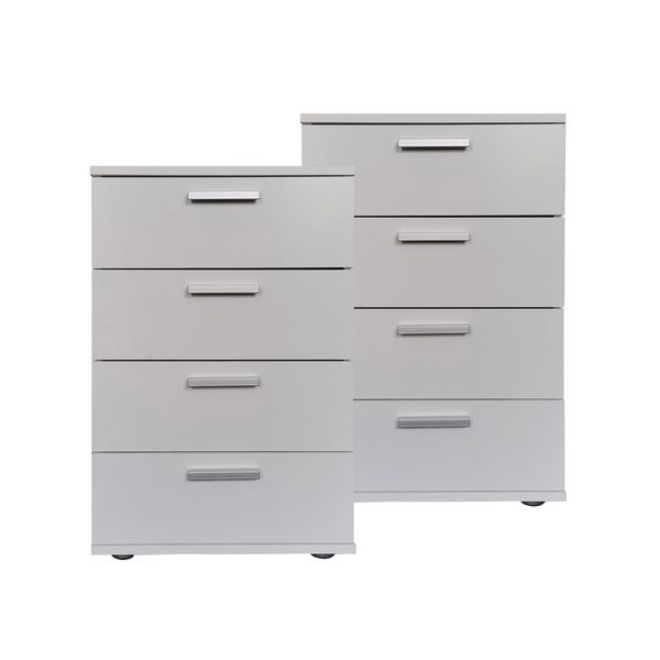 Produktbild: HTI-Living Nachtkonsole Nachtschrank Nina 4 Wei&szlig; 2er-Set