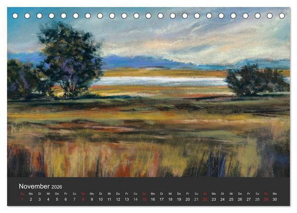 Produktbild: Landschaftspastelle (Tischkalender 2026 DIN A5 quer), CALVENDO Monatskalender