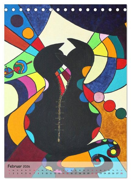 Produktbild: K&auml;tz, Petra Kolossa, Pop-Art-Kunstdrucke (Tischkalender 2026 DIN A5 hoch), CALVENDO Monatskalender