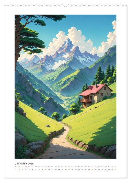 Produktbild: Fantastic Anime Worlds (Wall Calendar 2026 DIN A2 portrait), CALVENDO 12 Month Wall Calendar
