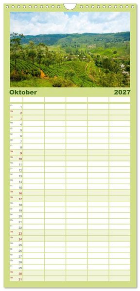 Produktbild: Familienplaner 2027 - Sri Lanka mit 5 Spalten (Wandkalender, 21 x 45 cm) CALVENDO