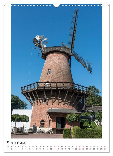 Produktbild: Historische Windm&uuml;hlen in Minden-L&uuml;bbecke (Wandkalender 2026 DIN A3 hoch), CALVENDO Monatskalender