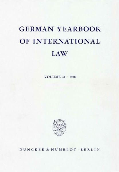 Produktbild: German Yearbook of Internat. Law 31 (1988)