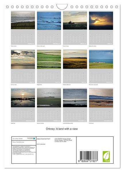 Produktbild: Orkney: A land with a view (Wall Calendar 2026 DIN A4 portrait), CALVENDO 12 Month Wall Calendar
