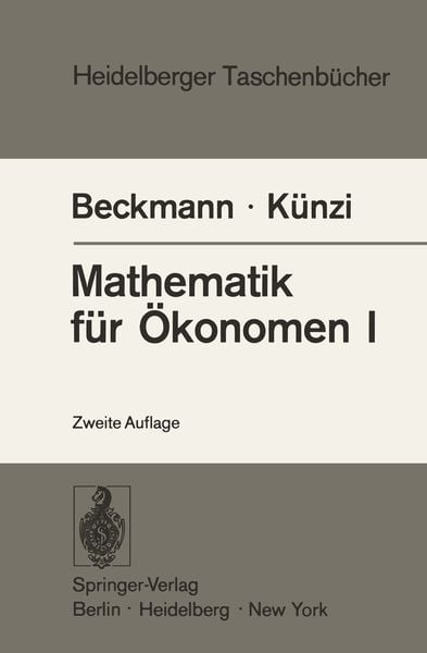 Produktbild: Mathematik f&uuml;r &Ouml;konomen I