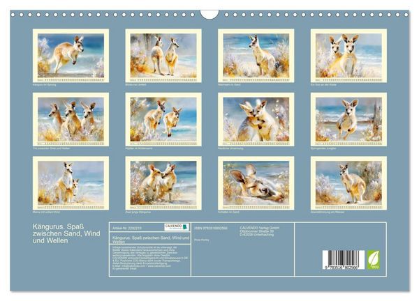 Produktbild: K&auml;ngurus. Spa&szlig; zwischen Sand, Wind und Wellen (Wandkalender 2027 DIN A3 quer), CALVENDO Monatskalender