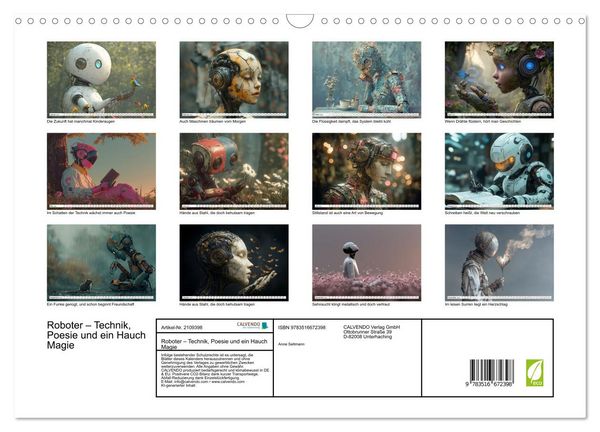 Produktbild: Roboter &ndash; Technik, Poesie und ein Hauch Magie (Wandkalender 2026 DIN A3 quer), CALVENDO Monatskalender