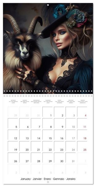 Produktbild: Sensual Women and Exotic Wildlife (Wall Calendar 2026 12 &times; 12 Inch) CALVENDO 12 Month Wall Calendar