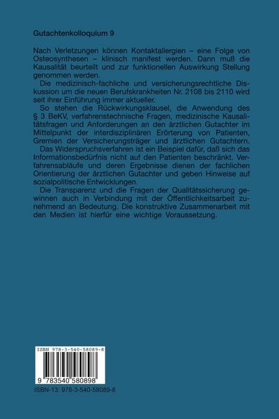 Produktbild: Kontaktallergie und Trauma Neue Berufskrankheiten Nr. 2108 bis Nr. 2110. Widerspruchsverfahren und Qualit&auml;tssicherung