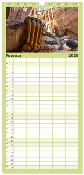 Produktbild: Familienplaner 2026 - Thailand - Welterbe Sukothai mit 5 Spalten (Wandkalender, 21 x 45 cm) CALVENDO