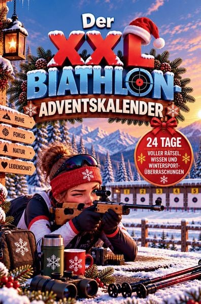 Produktbild: Der XXL Biathlon-Adventskalender - 24 treffsichere &Uuml;berraschungen mit Ausmalbildern, R&auml;tseln, Mitmachseiten, kuriosen Fakten, unn&uuml;tzem Biathlonwissen