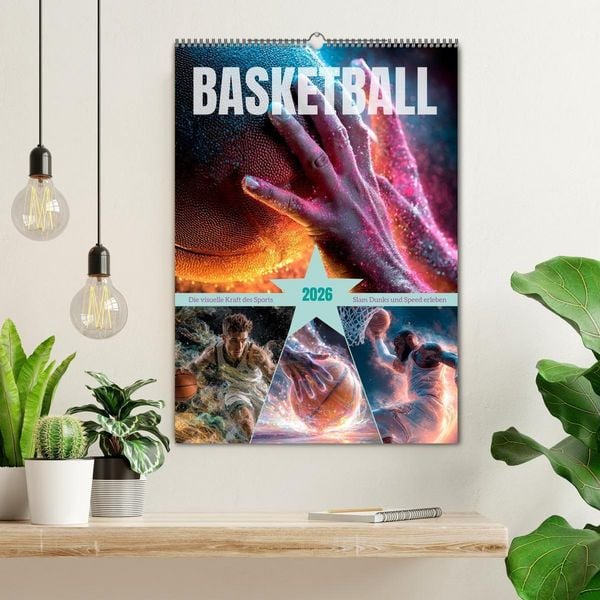 Produktbild: Basketball - Die visuelle Kraft des Sports (Wandkalender 2026 DIN A2 hoch), CALVENDO Monatskalender