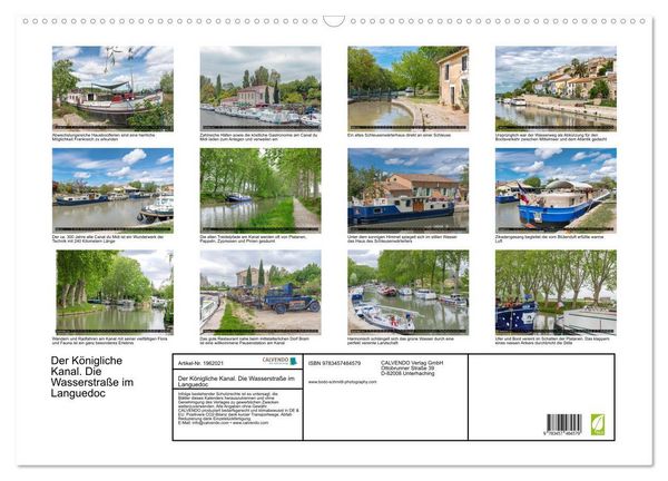 Produktbild: Der K&ouml;nigliche Kanal. Die Wasserstra&szlig;e im Languedoc (Wandkalender 2026 DIN A2 quer), CALVENDO Monatskalender