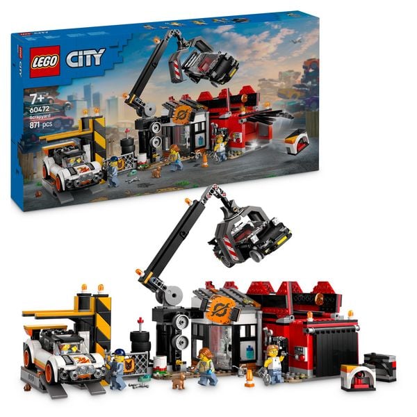 LEGO City Schrottplatz mit Autos - Spielzeug mit Schrottpresse 60472